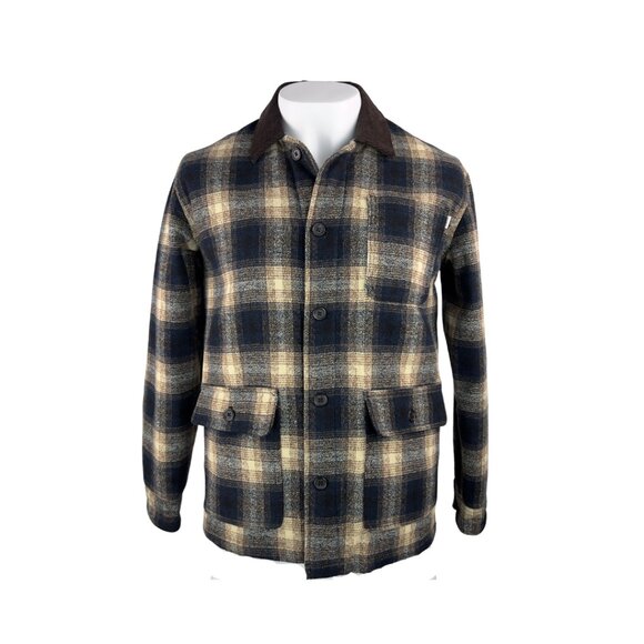 Plaid Men's Jacket - Black and Beige - Picture 1 of 6